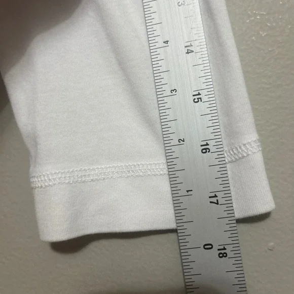 Ralph Lauren Women's Top XL White Navy Nautical Button Shoulder 3/4 Sleeve Tee - Picture 9 of 9